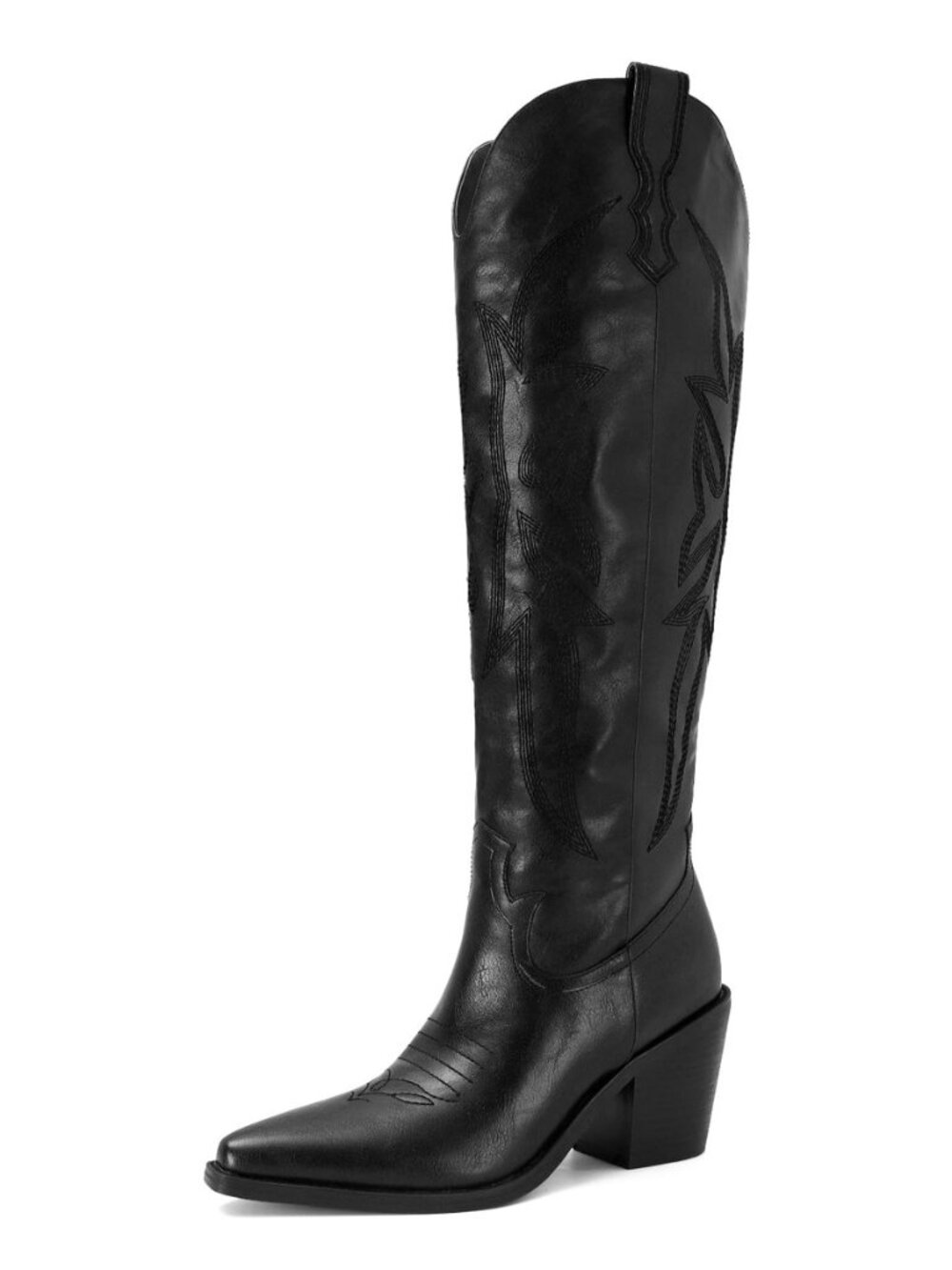 Cowgirl Boots Knee High Cowboy Boots for Women Classic Embroidered Pull-On